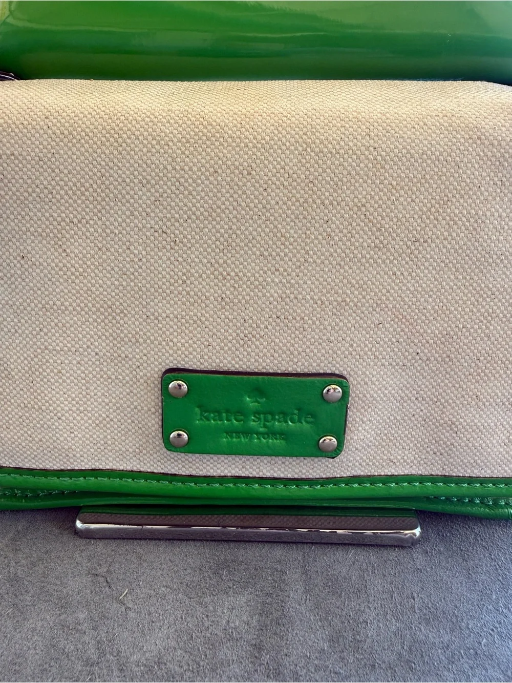 Kate Spade Vintage Floral Flap Crossbody & Green Patent Wallet Set
